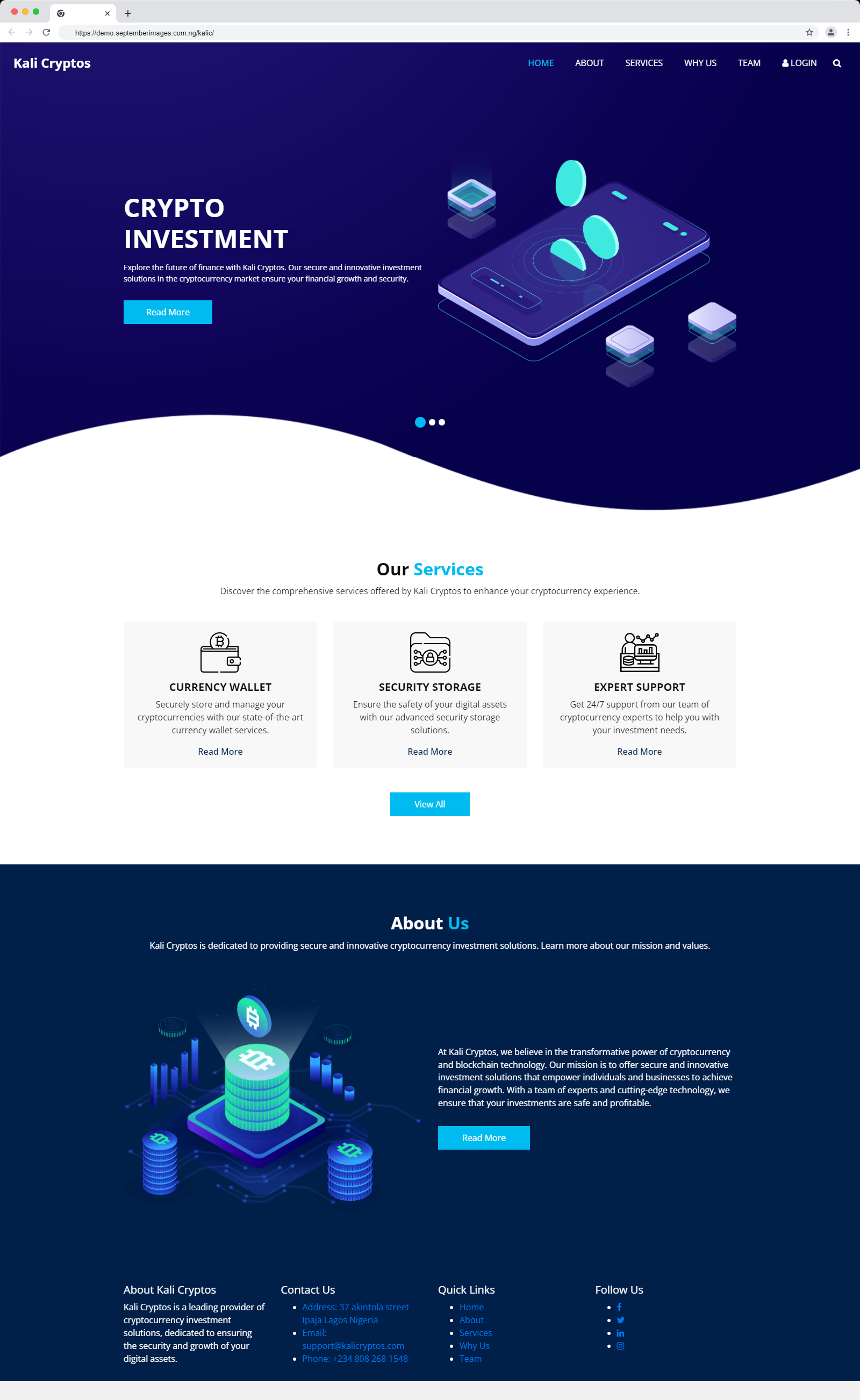 Responsive website for Kalic Crypto