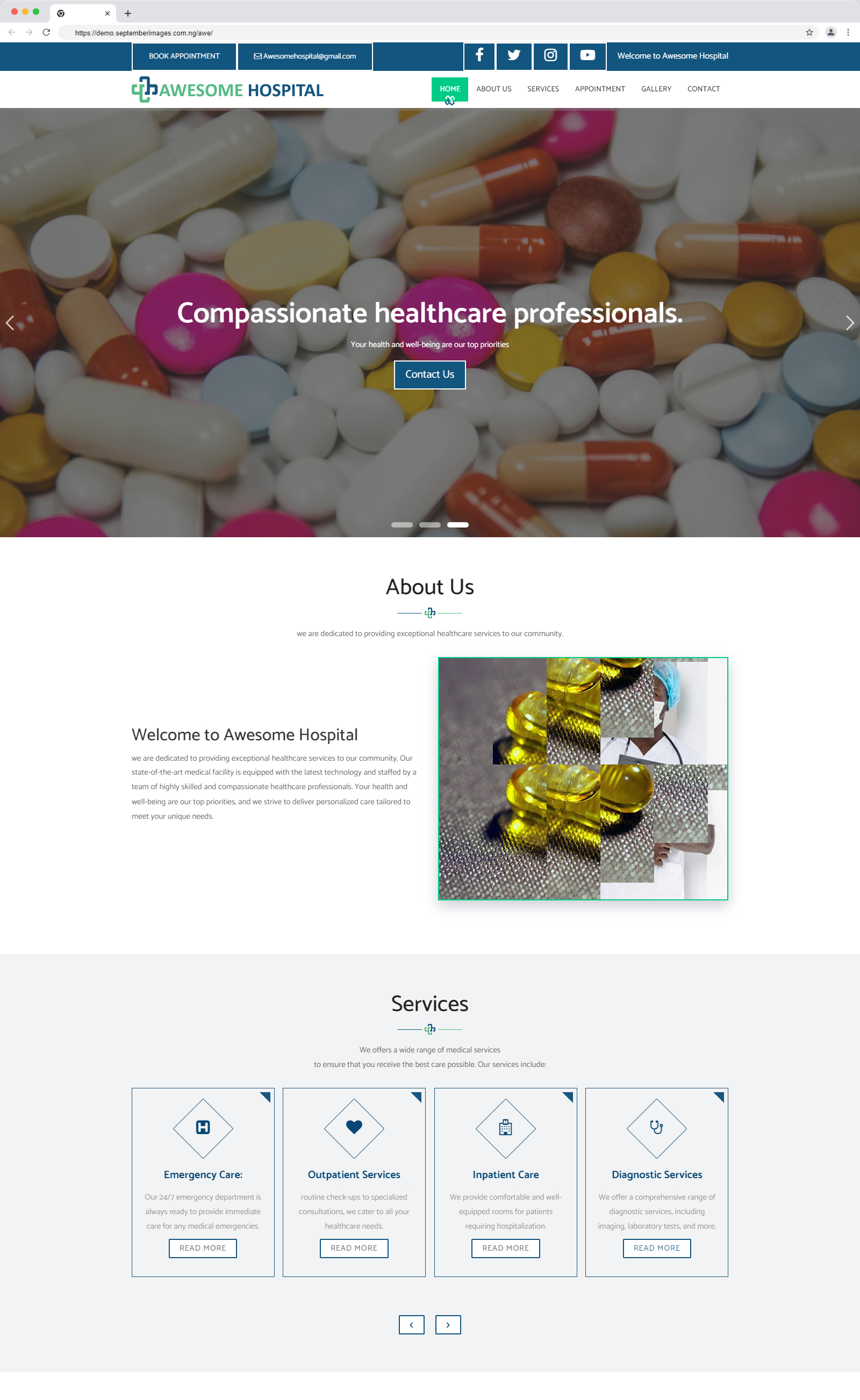 Website Design for Awesome Hospital