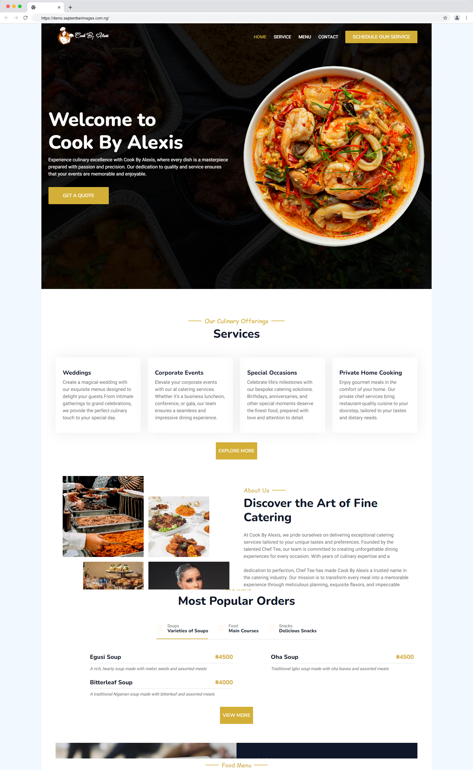 Responsive Website for Cook by Alexis